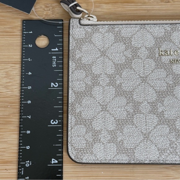 Kate Spade Lucy Small Zip Wristlet – Spade Flower Dark Beige KH614 - Picture 7 of 8